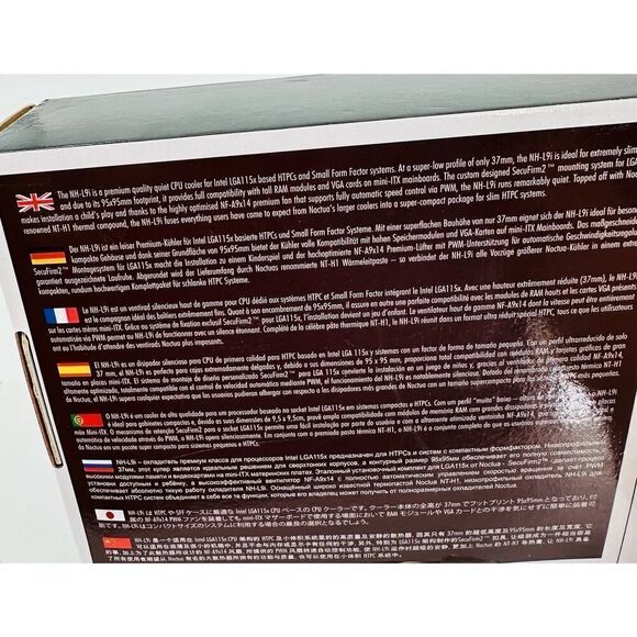 NOCTUA NH-L9i LGA115X L-Type Low-Profile Cooler Premium Fan 37mm NIB Brown Tan - Picture 8 of 11